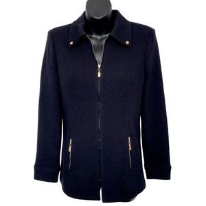 St. John Women's Black Santana Knit Suit Jacket/Blazer w/Gold Accents - Size 2